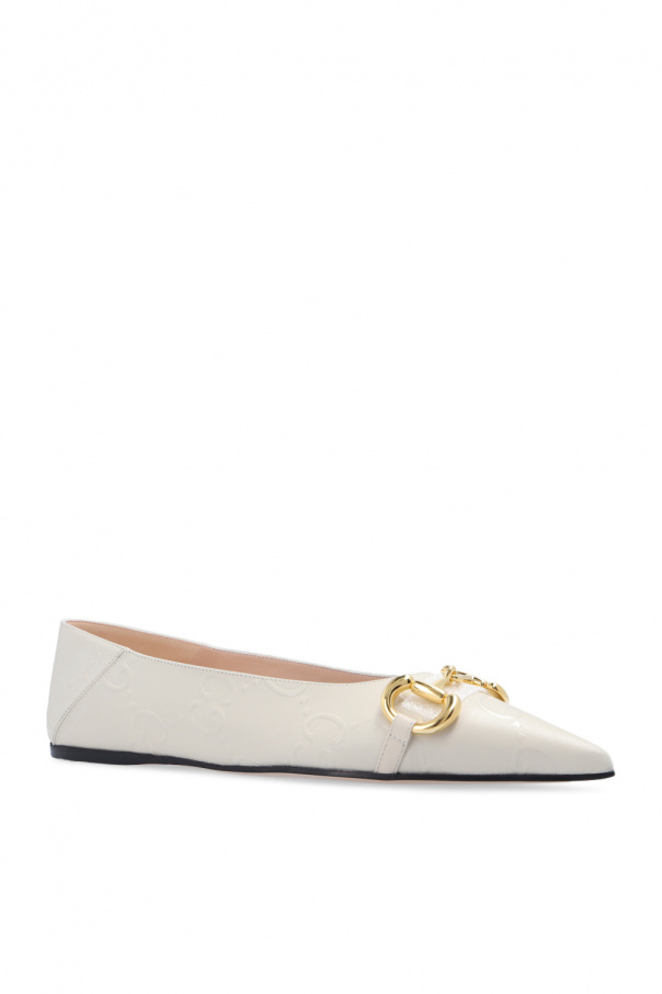 Gucci white cheap flat shoes